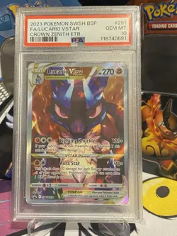 Lucario VStar SWSH291 Crown Zenith ETB Promo PSA 10 GEM MINT Pokemon Card - Image 1