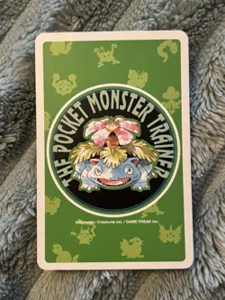 Poliwhirl Pokemon Venusaur Playing Card Poker Card 1996 Nintendo Japanese Rare - Image 2