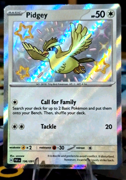 Pokemon Card TCG Pidgey 196/091 Paldean Fates Shiny Rare Holo English Near Mint - Image 1
