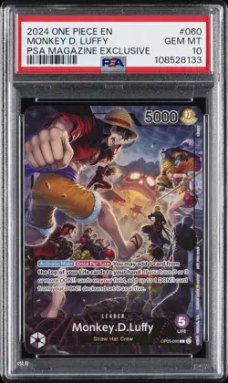 2024 ONE PIECE PROMOS PSA MAGAZINE EXCLUSIVE #060 MONKEY D. LUFFY PSA 10 - Image 1