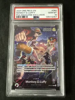 2024 ONE PIECE PROMOS PSA MAGAZINE EXCLUSIVE #060 MONKEY D. LUFFY PSA 10 - Image 1