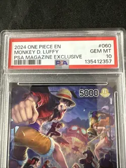2024 ONE PIECE PROMOS PSA MAGAZINE EXCLUSIVE #060 MONKEY D. LUFFY PSA 10 - Image 2