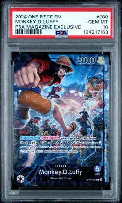 2024 ONE PIECE PROMOS PSA MAGAZINE EXCLUSIVE #060 MONKEY D. LUFFY PSA 10 - Image 1