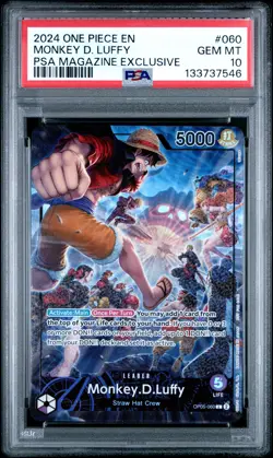 2024 ONE PIECE PROMOS PSA MAGAZINE EXCLUSIVE #060 MONKEY D. LUFFY PSA 10 - Image 1