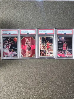 Michael Jordan 4 Card Graded Lot all 4 cards Graded PSA 7 NM (See Description) - Image 1