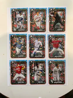 2024 MLB Topps Holiday Card Lot ( 9 cards) 4 Rookies Included! - Image 1