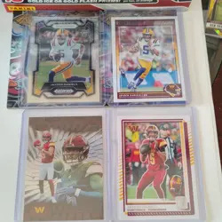 Prizm Score Illusions rookie Donruss Jayden Daniels Commanders Card Lot of 4 - Image 1
