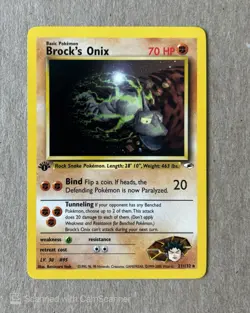 Brock's Onix 21/132 (1st Edition) - 2000 Pokemon Gym Heroes WOTC - Non Holo Rare - Image 1