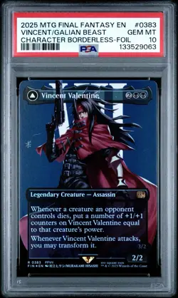 MTG Final Fantasy Vincent Valentine Galian Beast #0383 Borderless Foil - PSA 10 - Image 1
