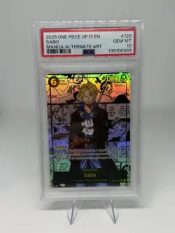 2025 One Piece EN OP13 Manga Alternate Art #120 Sabo PSA 10 GEM MINT - Image 1