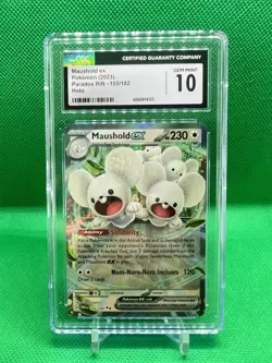 CGC 10 Maushold EX Holo SV04 155/182 Paradox Rift Pokemon Card English Graded - Image 1