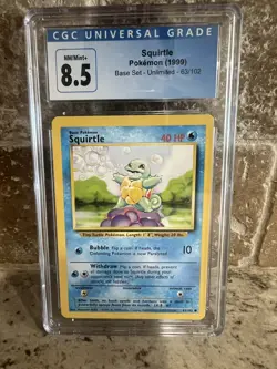 CGC 8.5 Squirtle 63/102 Pokemon Base Set Unlimited - Image 4