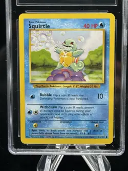 Squirtle #63 Base Set 1999 Pokemon Game CGC 8.5 💦 - Image 2