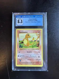 Pokemon Base Set Shadowless Charmander 46/102 CGC NM/Mint+ 8.5 - Image 1