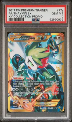 2017 POKEMON PREM TRAINER XY COLL PROMO #77A FULL ART/SHAYMIN EX PSA 10 - Image 1