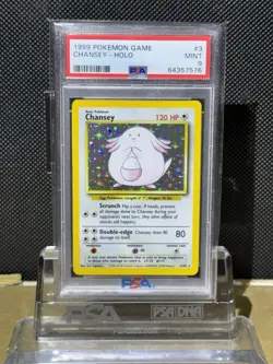1999 POKEMON GAME CHANSEY HOLO 3/102 PSA 9 MINT - Image 1