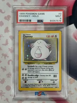 1999 POKEMON GAME CHANSEY HOLO 3/102 PSA 9 MINT - Image 3