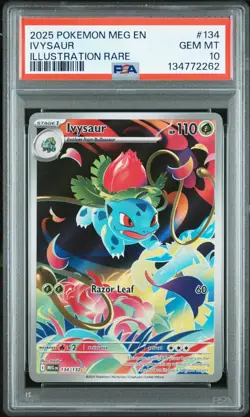 2025 Pokemon Mega Evolutions EN Ivysaur Illustration Rare #134 PSA 10 - Image 1