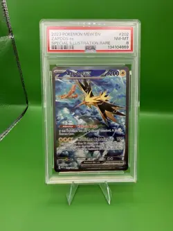 2023 POKEMON MEW EN-151 SPECIAL ILLUSTRATION RARE #202 ZAPDOS EX PSA 8 - Image 1
