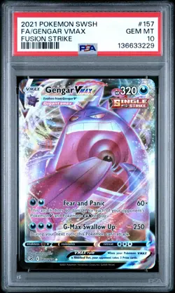 PSA 10 2021 POKEMON SWORD & SHIELD FUSION STRIKE #157 FULL ART/GENGAR VMAX - Image 1