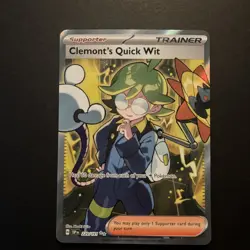 Clemont's Quick Wit, Pokemon SV08: Surging Sparks Ultra Rare, 229/191 NM - Image 1