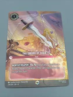 Disney Lorcana TCG the Sword of Shan-Yu Enchanted Card 219/204 Reign of Jafar - Image 1