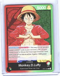One Piece TCG Monkey D Luffy OP01-003 Pre Errata Leader Romance Dawn M/NM - Image 1