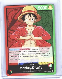 One Piece TCG Monkey D Luffy OP01-003 Pre Errata Leader Romance Dawn M/NM - Image 1