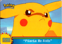2000 Topps Pokemon Pikachu Revolts OR3 Blue Logo Non Foil - Image 1