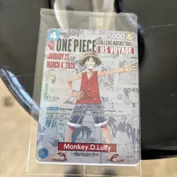 One Piece Monkey D. Luffy US Voyage College Basketball Promo Card - Rutgers - Image 1