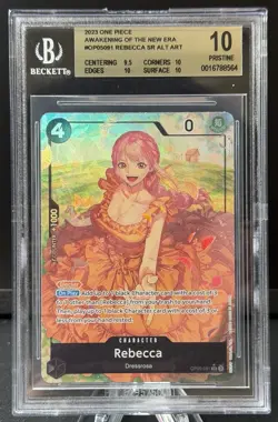One Piece Rebecca OP05-091 SR Alt Art BGS 10 Pristine - Awakening Of The New Era - Image 1
