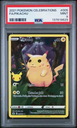 PSA MINT 9 - 2021 POKEMON CELEBRATIONS 005 FA PIKACHU - Image 1