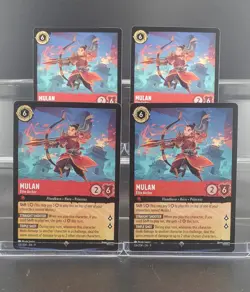 Disney Lorcana Mulan - Elite Archer 126/204 Fabled Super Rare 4 Cards - Image 1