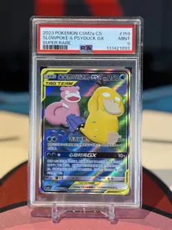 2023 POKEMON SIMPLIFIED CHINESE CSM2A SUPER RARE SLOWPOKE & PSYDUCK GX PSA 9 - Image 1