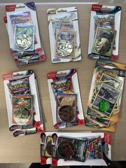 Pokemon Factory Sealed SV / SW Coin Blister Promo Packs Lot Of 11 - Image 1