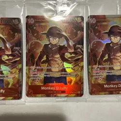 Set Of 4 Sealed Promo One Piece Card Treasure Booster Monkey D. Luffy ST10-006 - Image 3