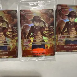 Set Of 4 Sealed Promo One Piece Card Treasure Booster Monkey D. Luffy ST10-006 - Image 4