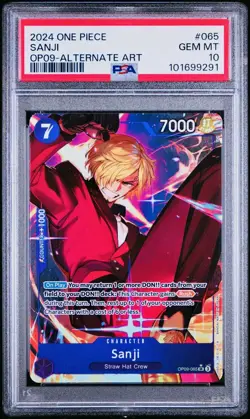 💎One Piece Card Game TCG PSA 10 Sanji OP09-065 SR Alt Art (POP 2) Super Rare - Image 1