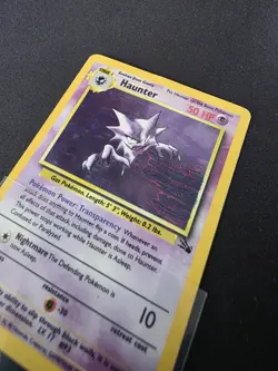 Pokemon Haunter Fossil error oil spill 6/62 Holo Rare 50 HP Card 1999 English - Image 1