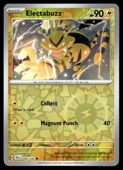 Electabuzz 46/142 Pokemon Card Stellar Crown Common 90 HP Rev Holo Near Mint BQ - Image 1