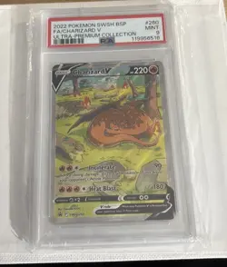 Pokemon TCG Charizard v Black Star Promos Holo Card SWSH260 PSA 9. - Image 1