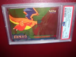 1999 Pokemon Topps Movie Ed Pikachu's Vacation Trapped Charizard Foil #51 PSA 6 - Image 1