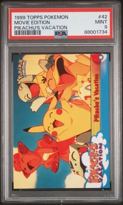 PSA 9 Mint - Pokemon The Movie - Topps - 42 MOVIE EDITION PIKACHU'S VACATION - Image 1