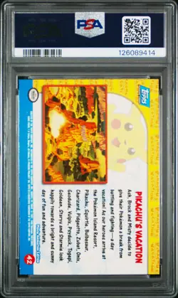 1999 TOPPS POKEMON THE MOVIE EDT PIKACHU'S VACATION-FOIL #42 MOVIE EDITION PSA 8 - Image 2