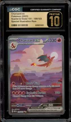 Pokemon Charizard ex 151 MEW EN Special Illustration Rare #199 CGC 10 Pristine - Image 1