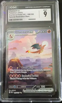 2023 SCARLET & VIOLET 151 CHARIZARD EX SPECIAL ILLUSTRATION RARE CGC 9 199/165 - Image 1