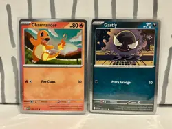 Pokemon TCG Charmander 020/217 & Gastly 123/217 Cosmo Holo Promo Ascended Heroes - Image 2