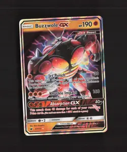 Buzzwole GX 57/111 Crimson Invasion Ultra Rare Holo Pokemon Card LP - Image 1