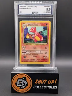 Charmeleon 024/102 Regular 1999 Pokemon Base Set WOTC Vintage TCG AGS 8.5 - Image 1