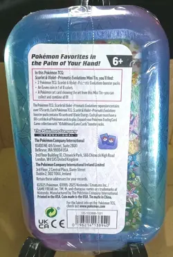 Pokemon TCG Scarlet & Violet Prismatic Evolutions Mini Tin SEALED NEW Glaceon - Image 2